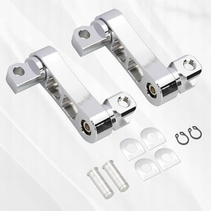 Highway Footpegs Adjustable Passenger Foot Pegs 2 1/4" Extension Brackets FootPeg Conpatible for Harley Dyna Sportster Softail Touring with Support Foot Pegs (Chrome) - color: Chrome