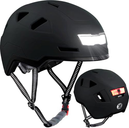 XNITO Bike Helmet with LED Lights - Urban Bicycle Helmet for Adults, Men & Women - CPSC & NTA-8776 Dual Certified - Class 3 E-Bikes, Scooters, Onewheel, Commuter, Mountain - color: Obsidian, size: Large