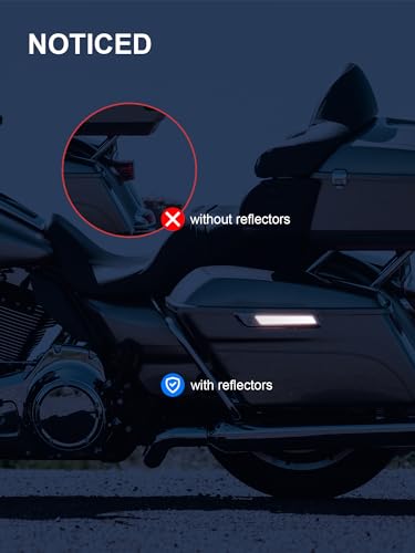 Saddlebag Reflector Inserts, Black Reflectors Compatble for Harley Davidson 2014-2025 Street Glide Electra Glide Road Glide Road King Ultra Limited - color: Dark Smoke