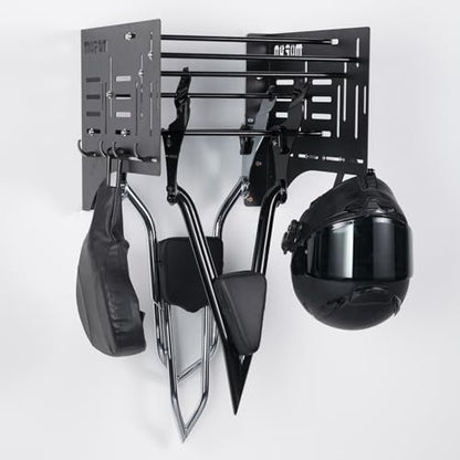 Mofun Tour Wall Mount Storage Rack Detach Depot Wall Rack Compatible with Harley Detachable And Products Including Tour Pack Mounting Racks, Sissy Bars, Luggage Racks, Rider Backrests Windshields