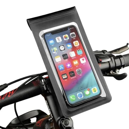 2026 Waterproof Bike Motorcycle Phone Mount, 360° Rotation Touch Screen Handlebar Holder for Cycling Navigation (Black) - color: black