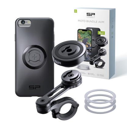 SP CONNECT Moto Bundle II with Anti Vibrations Module| SPC+ | Compatible with for iPhone SE/8/7/6S/6| Motorcycle Phone Mount |Phone Mount for Motorcycle Handlebars | Cell Phone Holder - style: iPhone SE/8/7/6S/6