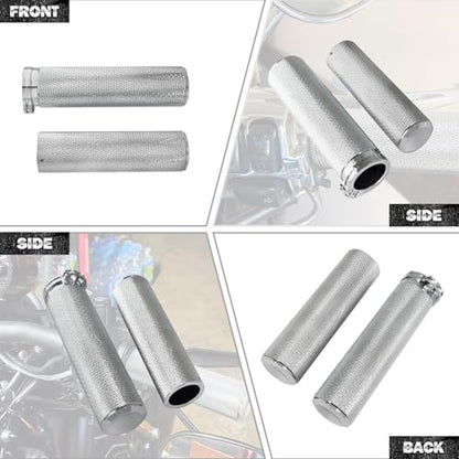 Motorcycle 1" Hand Grips Handlebar Grips Cable Throttle Fit for Harley Touring Street Glide Road King Road Glide Electra Glide Dyna Softail - color: #2 Chrome