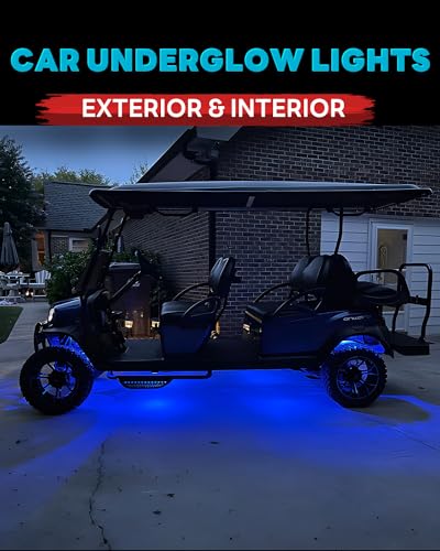 12V Led Light Strip Connectable 24Inch Blue Led Strip Lights for Car Golf Cart Motorcycle Boat Truck Cabinet Waterproof Led Light Strip,4Pack - color: Blue Led Strip