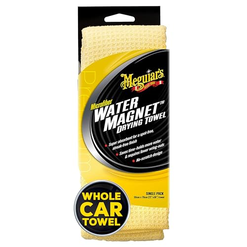 Meguiar's Water Magnet Microfiber Drying Towel - Premium Car Drying Towel That's Super Plush, Water Absorbent & Scratch-Free -1 Pack - size: 1 Drying Towel Pack, style: Microfiber Towel