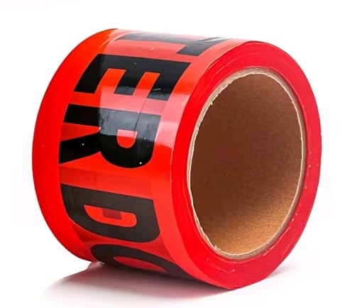 Warning Tape, Red Black Premium Barricade Tape, Non Adhesive Tape, 3" x 300 Feet,1 Roll - size: 3 inches wide x 300 feet long