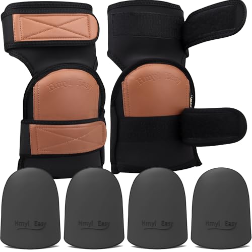 Super Soft Two Straps Leather Knee Pads for Work With Extra Two Pairs of Liners, Shorts Available, Replaceable Inner Cushion Knee Pads for Construction, Garden, Clean, Floor and Garage – Beige for Man - color: Two Straps With Extra 2 Pair of Liners