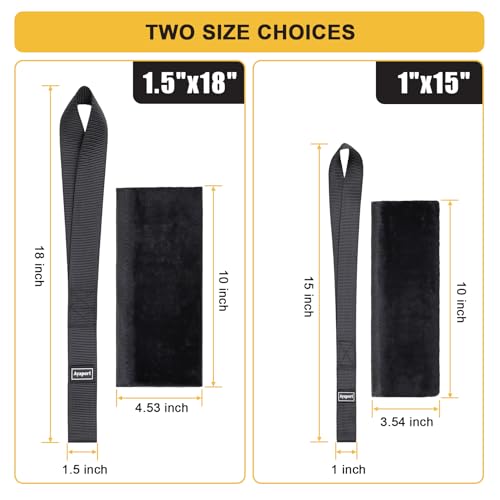 Ayaport Soft Tie Cover Set Include 4 pcs Synthetic Sheepskin Plush Covers and 4 pcs Soft Loop Tie Down Straps for Protecting Motorcycle, Dirt Bike, ATV, UTV etc. 1"x15" - size: 1"x15"