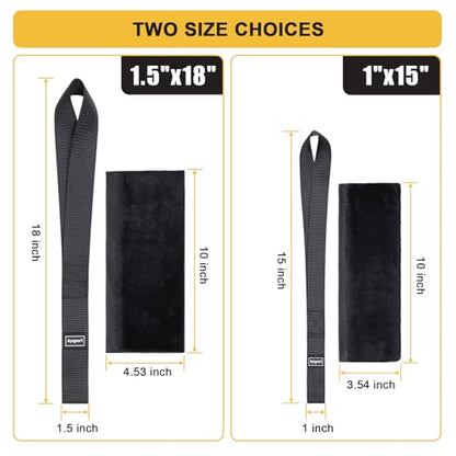 Ayaport Soft Tie Cover Set Include 4 pcs Synthetic Sheepskin Plush Covers and 4 pcs Soft Loop Tie Down Straps for Protecting Motorcycle, Dirt Bike, ATV, UTV etc. 1.5"x18" - size: 1.5"x18“