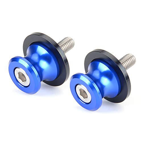 Goldfire 2pcs 8MM M8 X1.5 Motorcycle Swing arm Sliders Spools CNC Swing Arm Stand Screw for Kawasaki Z650 Z800 Z900 Z1000 Accessories(Blue) - color: Blue