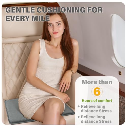 SPRING SEAON Large Gel Seat Cushion for Pressure Relief – Honeycomb Buffer Design with Extra Thick Filling, Anti-Slip Bottom, Perfect for Long Sitting, Travel, Airplane and Daily Comfort (Gray) - color: Gray