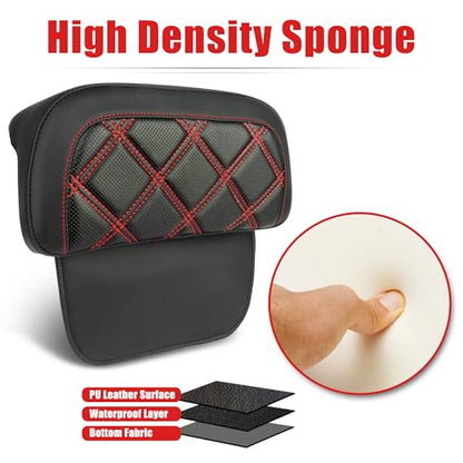 Goldfire Rear Trunk Backrest Pad Razor Chopped Backrest Pad Tour Pack Backrest Pad Fit for Harley Touring Models 2014-2025 Road King Street Glide Electra Glide, Red Diamond - color: Red