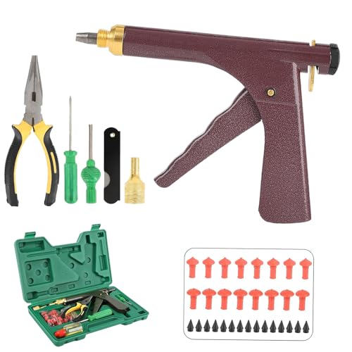 Motorcycle & Car Tire Repair Kit with Plugs Universal Tire Repair Tools for Punctures & Plug Flats Includes Mushroom Plug & Rubber Nail Kit for Motorcycle, Car, ATV, Tractor, Trailer, ARB - color: red