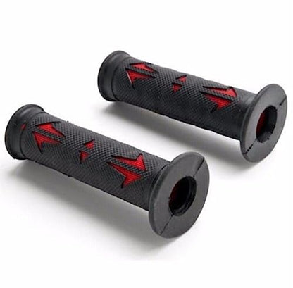 HTTMT- (7/8" BOTH SIDE) Universal ATVs & PWC Rubber Comfort Grips- [Red] Compatible with 7/8" BOTH SIDE Motorcycle Hand Grips - color: Red