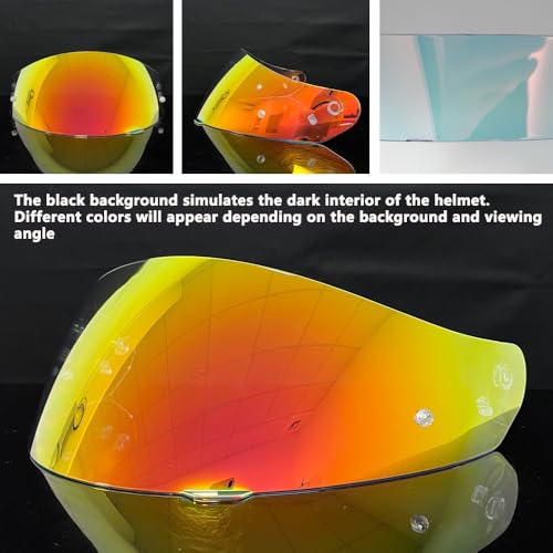 HJ-17 Helmet Visor Replacement,UV Protective Helmet Face Shield Compatible with CL-MAX II,IS-MAX BT,SY-MAX III,IS-MAX II,CL-MAX 3,C90,C91,C91N(Revo Clear Red-Day&Night Use) - color: Revo Clear Red-day&night Use