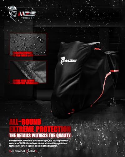 MZS Trike Motorcyle Cover Waterproof Compatible with Freewheeler Tri Glide Ultra Street Road Glide 3 CVO, 3 Wheel Vehicle Covers Sun Rain All Weather Outdoor Protection Storage - size: 110 inch Trike
