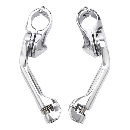 TCMT 32mm 1 1/4" Highway Engine Guard Bar Highway Footpegs Mount Kit Fits For Harley Touring Road King Street Glide Road Glide Electra Glide Softail Sportster Dyna with 1.25" Engine Guards - color: Chrome, size: Long Angled Mounts