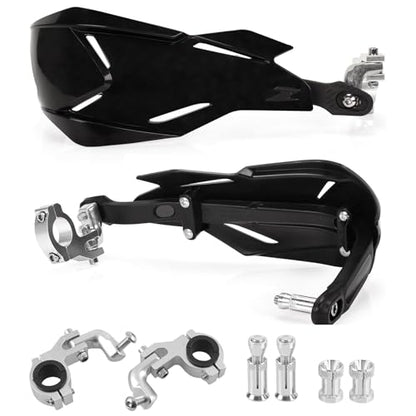 XIGNWU Universal Dirt Bike Handguards,with 7/8 22mm and 1 1/8 28mm Mounting Kits, Windproof Hand Guards Handlebars Protection for Light Bee Sur Ron X Sur Ron S Most Motocross ATV Pit Bike Quad - color: black
