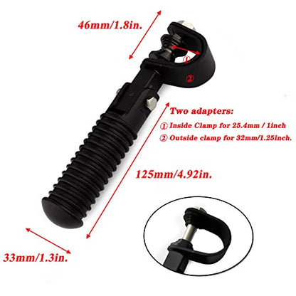 1" (25.4mm) -1.25" (32mm) Motorcycle Highway Engine Crash Bar Guard Foot Pegs Clamp Footrest Mount Rest Rubber For Harley Chopper Bobber Custom (Matte Black) - color: Matte Black