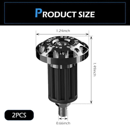 2 PCS Motorcycle Bar End Plug, Aluminum Alloy Handlebar Grip End Caps for Electric Car Scooters, Off-Road Motorcycles (Black) - color: Black