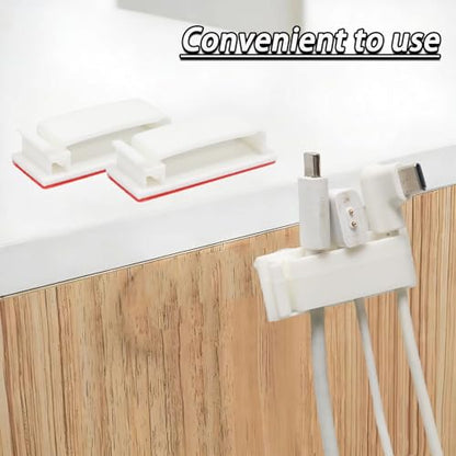 50Pcs Self-Adhesive Cable Clips, Cable Management Clips, Wire Organizer for TV PC Ethernet Cable Under Desk Home Office(White) - color: White