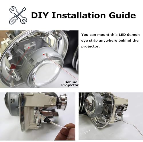iJDMTOY RGB Multi-Color 3-SMD-5050 LED Accent Ambient Lighting Ribbons w/Adjustable Setting Compatible with Car Motorcycle Projector Demon Eyes Retrofit - style: RGB