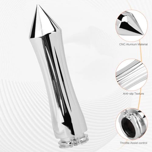Motorcycle Hand Grips 1 Inch 25MM Handlebar Grip Throttle Non-Slip Universal Compatible with Harley Davidson Dyna Sportster 883 Road King Electra Glide Street Glide - color: Chrome-B