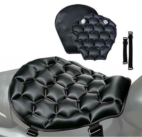 Motorcycle Seat Cushion, 100% Gel 3D-Honeycomb Rider Cushion for Motorcycle, Non-Slip Grip Ergonomic Motor Seat Pad, Structure TPE Shock Absorption Breathable for Long Rides (Air Seat Cushion) - color: Air Seat Cushion