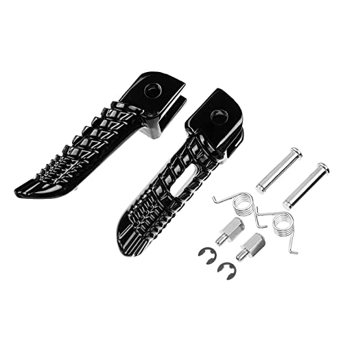 Front Foot Pegs Footrests Pedals for 2001-2022 Suzuki GSXR600 GSXR750 GSXR1000 (Front Pegs -Black) - color: Front-Black