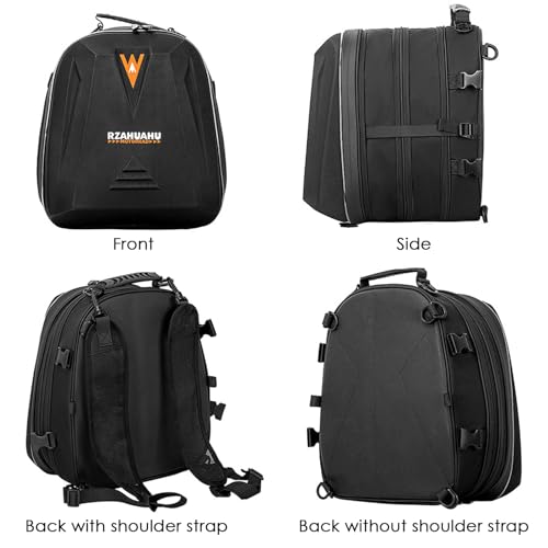 CamGo Motorcycle Tail Bag Waterproof Motorcycling Rear Rack Saddle Bag Expandable Motorcycle Travel Luggage Helmet Cover