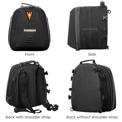 CamGo Motorcycle Tail Bag Waterproof Motorcycling Rear Rack Saddle Bag Expandable Motorcycle Travel Luggage Helmet Cover