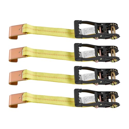 VEVOR Wheel Chock Tie-Down Kit, Tire-Style Motorcycle Tie-Down System, Car Kit with Flat Hook, Break Strength 10009 lbs & Working Load 3333 lbs Trailer Strap for ATVs, SUVs, Trailers - style: Tire-Style with flat hook