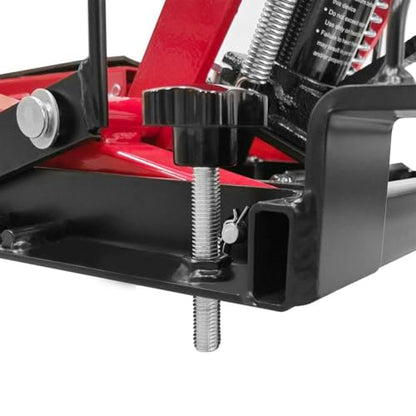 Hydraulic Motorcycle Lift Jack 1500 LBS, ATV Scissor Lift Table with Foot Pedal & 4 Casters, Heavy Duty Motorcycle Hoist Stand for Cruiser, ATV, UTV, Dirt Bike, Garage & Repair Shop