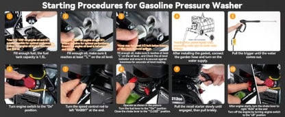 Gas Powered Pressure Washer 4200 PSI Gas Power Washer 4.0 GPM 212CC Commercial High Pressure Washer, with Spray Gun and Extension Wand, 5 Quick Connect Nozzles, Copper Pump (Dark Black)