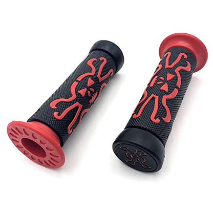 XH4089-RED-22 Skull Grips Red Quad ATV (7/8 Inches Both Side) - color: I