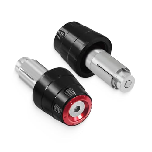 Universal Motorcycle Bar Ends Plug Fit for GSXR Ninja400 ZX6R Z400 Z900 CBR1000RR CBR500RR R7 MT09 7/8" 22mm CNC Handle Bar Ends Plugs for Honda Kawasaki Suzuki Yamaha and Other Motorcycle Models - color: Black and Red