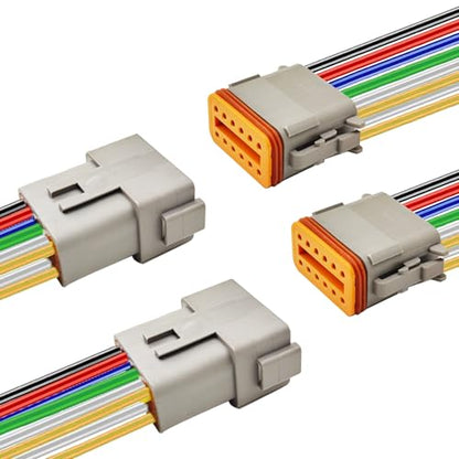 14 AWG 12 Pin DT Connector, 12 Wire Automotive Waterproof Electrical Connectors, 14 Gauge Male and Female Quick Connect Harness for Car Truck Boat -2 Pack - style: 12 Pin