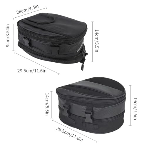 Qqmora Motorcycle Tail Carry Bag Helmet Storage Bag 7.5L to 10L Expandable Seat with Rain Cover for Most Motorcycles