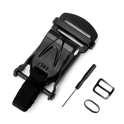 Sun Walker Helmet Quick Release Buckle Kit, Motorcycle Helmet Pull Lock for Chin Strap Up to 1", Bicycle Ratcheted Buckle Set (Black) - color: Black