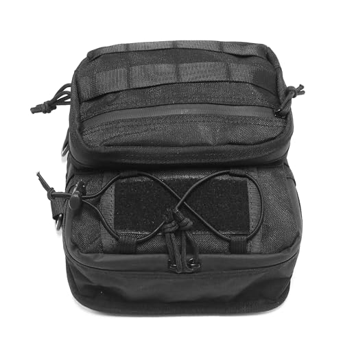 MZS Motorcycle Handlebar Bag, 6.5L Motorcycle Sissy Bar Bag Tool Pouch Saddle Bag, Universal Front Fork Storage Accessory Handle Molle Side Bags fit Cruiser Street Adventure Dirt Bikes Ebike Scooter - size: 6.5L