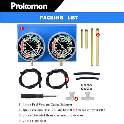 Motorcycle Carburetor Synchronizer Tool;Carb Synchronizer Tool with 2 Gauge;Vacuum Carb Sync Tool for 2 Cylinder - color: 2 Gauges