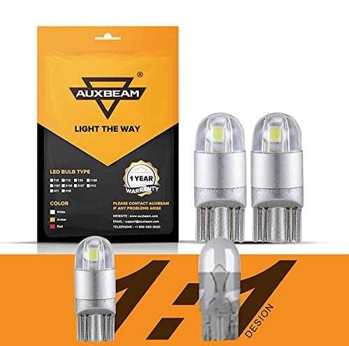 Auxbeam 194 LED Bulb, 168 T10 W5W Bulbs 6000K White, 3030 Chips T10 2825 Replacement Bulb for License Plate Lights, Dome Map Light, Courtesy Light Bulbs (2 PCS) - color: White, size: 2 Pack