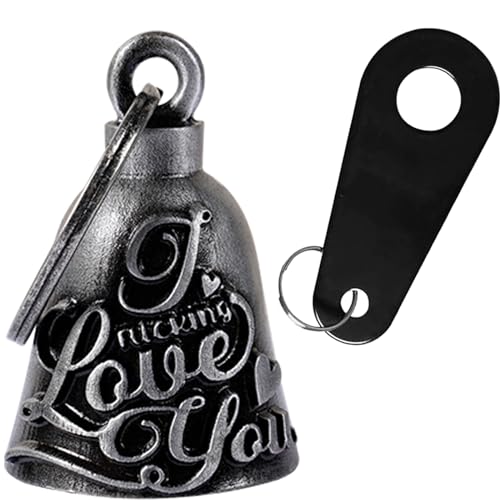 Dream Apparel Motorcycle Bell Guardian Angel Drive Away Gremlin, Biker Bell for Men Women Rider Riding, Good Luck Gift - color: I Fucking Love You