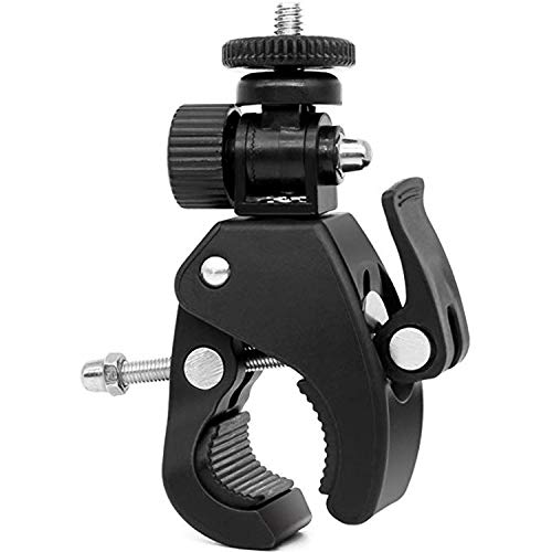 2 Pack Sports Camera Bike Mount Handlebar Clamp Clip Stand Base with 1/4 Screw Adapter for Gopro Hero DJI Osmo Insta360 Motorcycle Bicycle Action Cam Dash GPS Field Monitor Lights