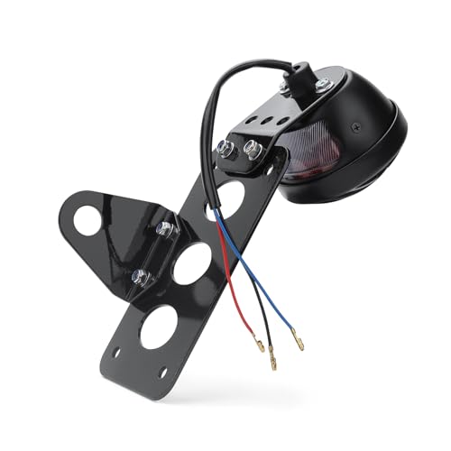 1" Motorcycle LED Tail Brake Light with Bracket, Motorcycle Brake Light Side Mount License Plate Bracket Rear Light Compatible with Harley Davidson Sporster Bobber Chopper Fit Yamaha Fit Honda