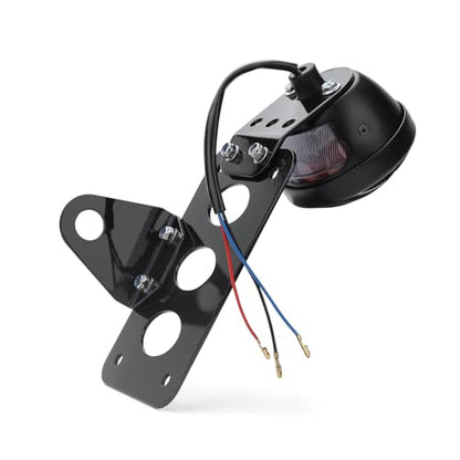 1" Motorcycle LED Tail Brake Light with Bracket, Motorcycle Brake Light Side Mount License Plate Bracket Rear Light Compatible with Harley Davidson Sporster Bobber Chopper Fit Yamaha Fit Honda