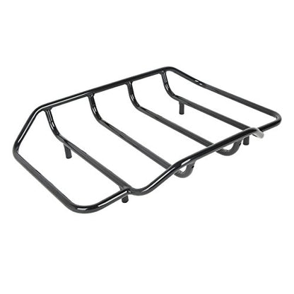 LED King Trunk Backrest Luggage Rack with Brake/Turn/Tail Light Fit For 2014-2025 Harley Touring Road King Stree Glide Road Glide Electra Glide - color: W/ Smoke Lens LED Light & Black Luggage Rack