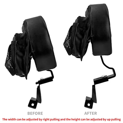 Motorcycle Front Driver Rider Backrest Pad Fits for Harley Touring CVO Street Glide Road King Special Classic Electra Glide 2009-2022 (Red Thread) - color: Red Stitching