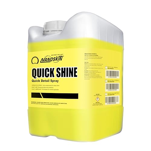 Nanoskin QUICK SHINE Quick Detail Spray 5 Gallons - Waterless Detailer Spray for Car Detailing | Deep Gloss Car Wax Booster & Clay Lubricant | Removes Dust, Smudges, Fingerprints & Other Contaminants, Yellow, 640.00 Fl Oz (Pack of 1) - size: 640 Fl Oz (Pa
