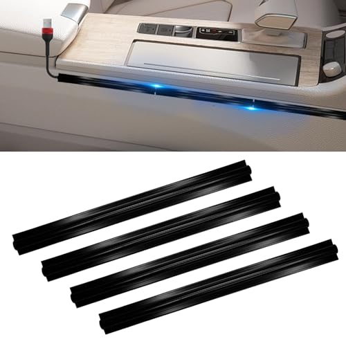 4Pcs Car Cable Management Wire Cover Automotive Clip Cord Sleeves to Hide Cords Car Concealed Power Cable Organizer Line Sleeve Adhesive Cable Hidden Protector for USB, Audio and Video Line